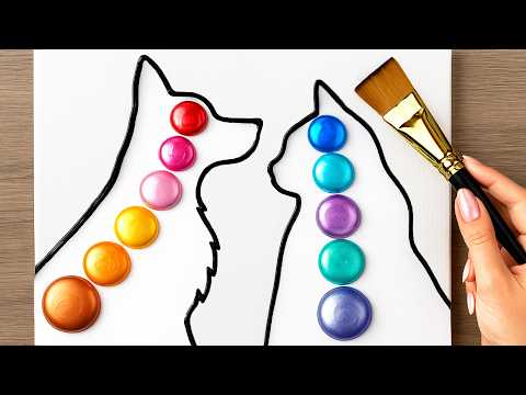 🐱🐶 Easy Cat & Dog Acrylic Painting Ideas Anyone Can Do!