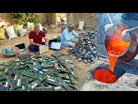 Incredible Process of Extracting 24k Pure Gold from Old Used Computer Kits | Gold Extracting Factory