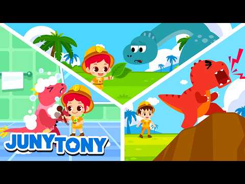 Dino Zookeeper Adventure 🦖 | Dinosaur Song for Kids | JunyTony
