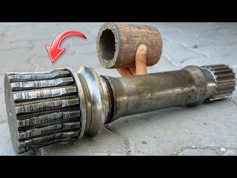 The Creative Way We Fixed a Seized Bulldozer Torque Converter Shaft by Extra Piece