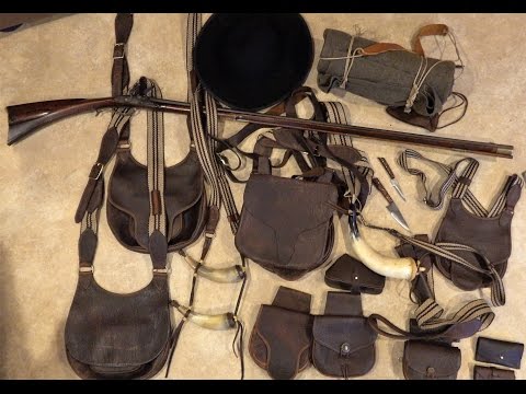 Traditional Leather Hunting Gear - Possibles Bag - Powder Horn - Knife - Clothing