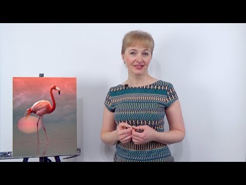 "Фламинго"  открытый онлайн мастер-класс с художником Татьяной Букреевой.
