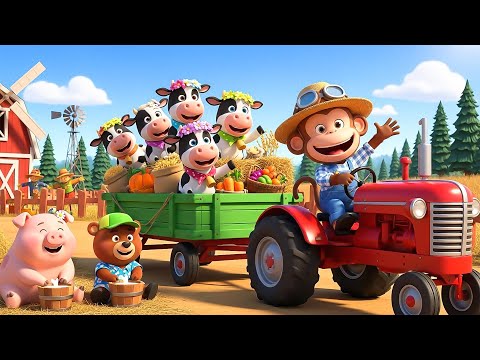 Monkey Farmer Fixes Tractor and Plows Beet Field ππΎπ΅ Farm Work | Funny Monkey Kids!