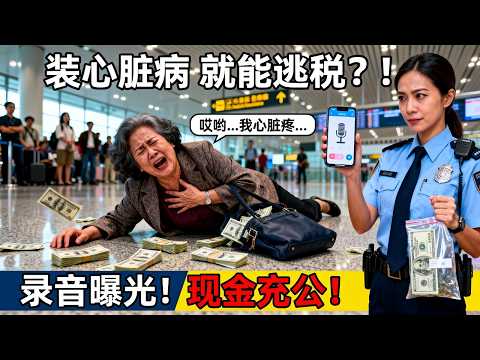 “只要敢闹，他们就不敢查！” 温州大妈在温哥华机场假装心脏病发作，却不知“火锅店录音”早已曝光！华裔女警官冷笑：6万8现金充公，五年禁入！