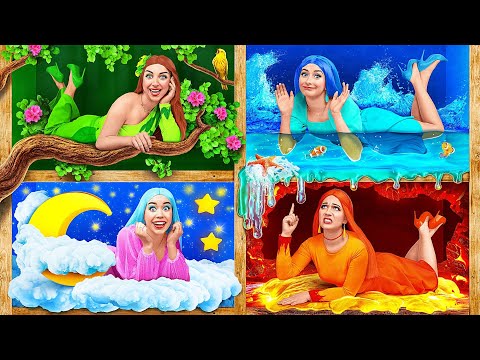 Fire Girl, Water Girl, Air Girl and Earth Girl | Crazy Challenge with Four Elements Multi DO