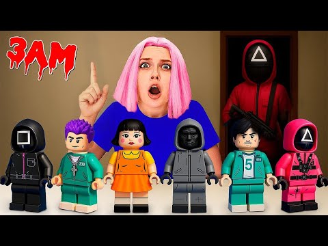 What's inside? CUTTING SQUID GAME 3 LEGO FIGURES AT 3 AM!!!