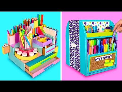 DIY Organizers With Secret Sections || Back To School Crafts