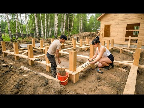 Building a BEAUTIFUL Wooden House for Off-Grid Living | Journey to Build a New Farm