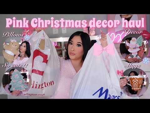 PINKMAS DECOR HAUL 🎀❄️| it’s timeeee!! Burlington, Ross & Marshalls (pink Christmas finds)