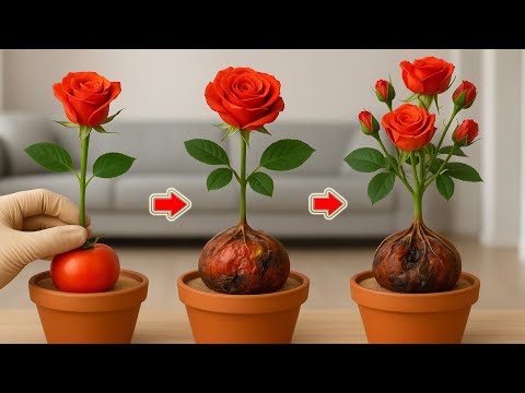 Just 1 Tomato Can Make Rose Branches Take Root And Bloom 900% More Flowers!