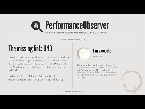 The missing link: UNO with Tim Vereecke | PerformanceObserver