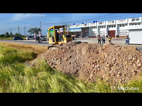 Full Skills !! Mix VDO Small Project Fill The Land Use DR31PX Dozer Push Stone Soil Into Water