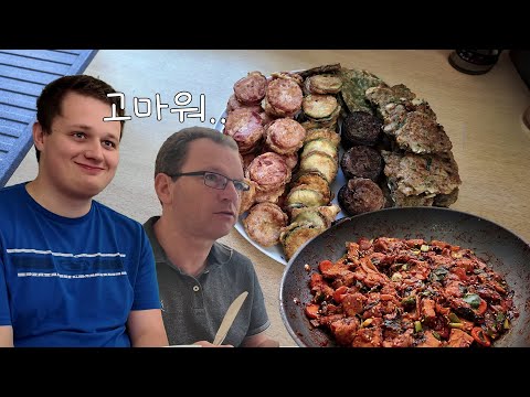 Making various kinds of Korean jeon for my family