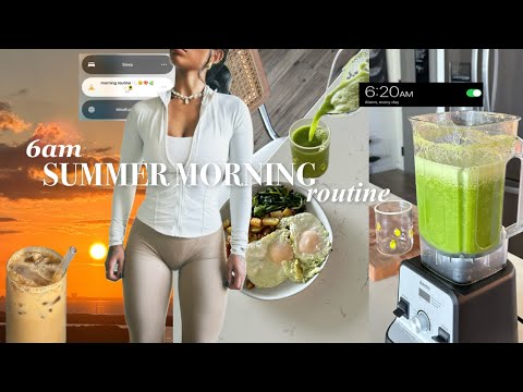6am summer morning routine🌞 | productive healthy habits, working out, gut health + getting ready
