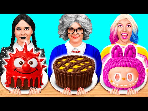 Wednesday vs Grandma Cooking Challenge | Amazing Cooking Hacks by GoFun Challenge