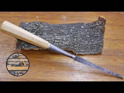 Making an octagonal chisel handle from pear wood with hand tools | Chisel restoration