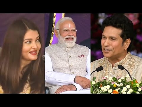 Sachin Tendulkar Hilarious Speech @ 100th Celebrations of Sri Satya Sai Baba | Modi | Aishwarya Rai