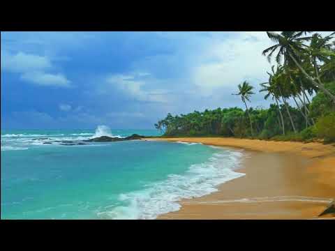 Relaxing beach with meditation music screensaver | Soothing waves | calming | summer vacation vibes