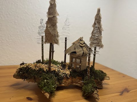 Waldhäuschen in Miniatur – Handgemachte Magie aus Moos, Holz und Licht#miniature #basteln #christmas