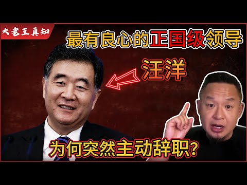 老王来了：中共最有良心的好官——汪洋｜为何突然主动辞职，触碰了谁的利益？｜