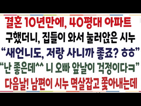 (반전신청사연)10년동안 힘들게 모아 40평대 아파트 구했더니, 집들이 와서 눌러앉은 시누! "새언니도 저랑 사는게 좋죠?" 역관광 시켜줬습니다[신청사연][사이다썰][사연라디오]