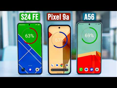Pixel 9a vs. Samsung S24 FE vs. A56 Battery Drain & Camera Test!