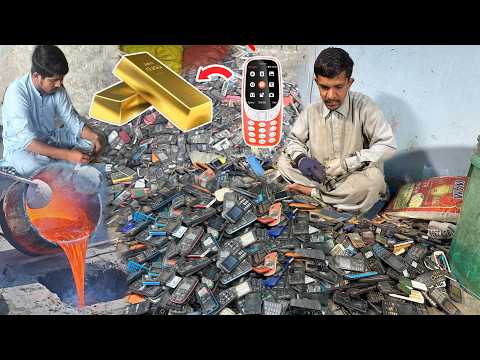 Amazing Method! How 24K Pure Gold Extraction From Wasted Mobiles Phones | Waste Recycling 