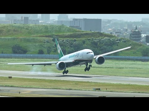 【第二部：北側5樓星巴克篇】楊柳颱風強風下 桃園機場飛機起降實錄！這輩子看過最多的重飛(GO AROUND)！驚呼連連！😲 感謝所有機組人員扛住壓力，感謝你們的專業！辛苦了！👍👍👍 #20250813