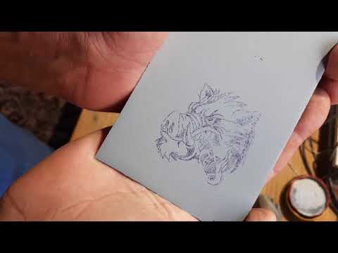 Перенос рисунка на крашенный металл при помощи копирки \ Травим царапаный рисунок