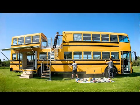 Family Converts an Abandoned Bus Into a Home | Start to Finish ‪@desentoca2309‬