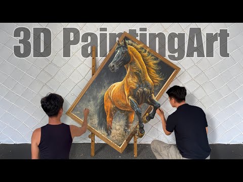 3D Horse Painting Process | Realistic Art in the Making #art #painting #artwork #diy #artist