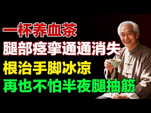 半夜腿抽筋！不是缺钙，是肝血太虚！一杯养血茶，腿部痉挛通通消失，治好手脚冰凉、腿抽筋【养生有道】