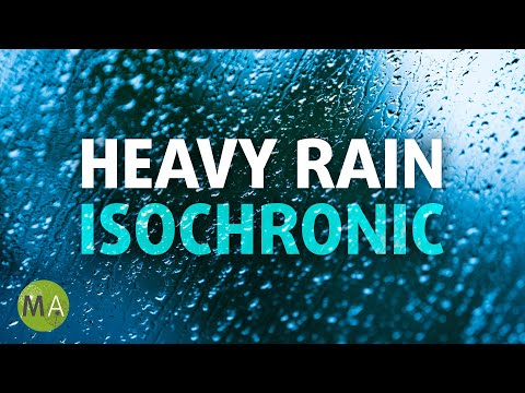 Heavy Rain for Sleep + Low Delta Wave Isochronic Tones - Black screen