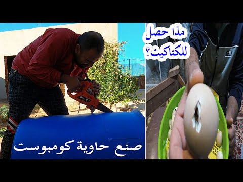 طريقة صنع حاوية كومبوست في المنزل/ مذا حصل الكتاكيت😮😮/ المواد اللازمة لصنع الكومبوست