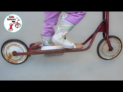 Vintage Scooter Restoration. Desirable 1950's Hi-Speed Kids Toy Scooter.