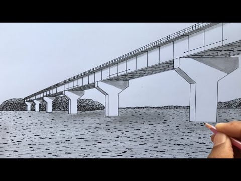 How to Draw a Beam Bridge in 1-Point Perspective