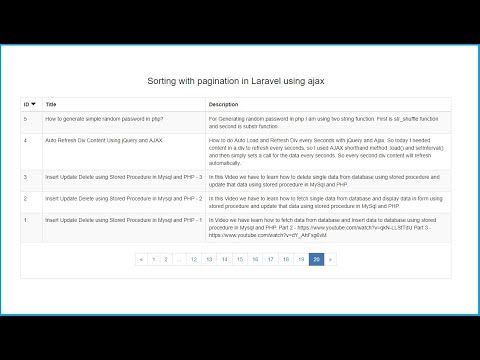 Sorting with pagination in Laravel using Ajax