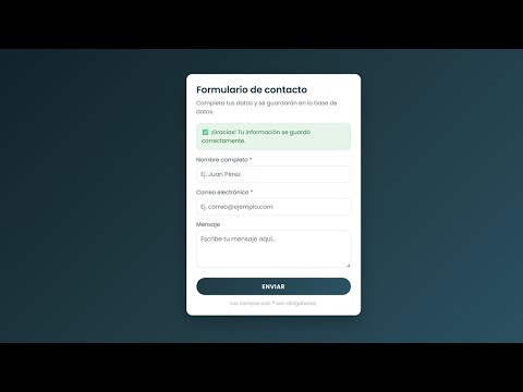 Cómo crear un formulario en PHP y MySQL en XAMPP (Guardar datos en la base de datos 2025)