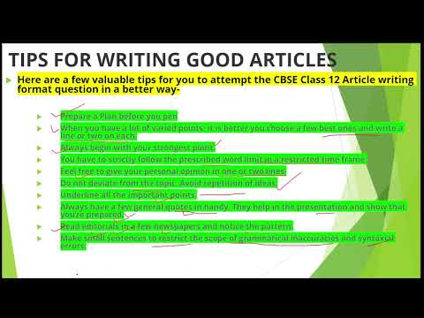 ARTICLE WRITING