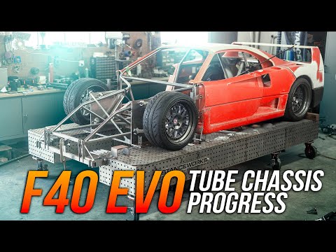 The F40 EVO is starting to look like a car // Front End Chassis Build