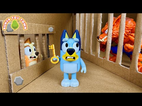 Bingo Escape From Cardboard Prison | Pretend Play with Bluey Toys