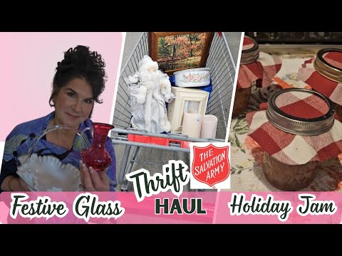 Vintage Glass as Holiday Decor & Salvation Army Haul + Homemade Holidays Series: PLUM JAM!