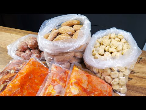 How to make 11 kg of semi-finished products from 6 chickens. Freezer-safe food! Plus bones for br...