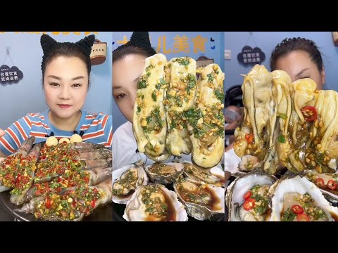 Asmar challenge Eating Seafood 🦞🦞 Shrimp 🍤🦐 Crap 🐙🦑 🐙🦑 Squid #oysters #seaurchins #seafood #lopster 