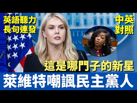 白宮新聞記者會｜民主黨議員罵川普支持者有精神病｜萊維特嘲諷這種人也能算政治新星？｜中英對照大字幕