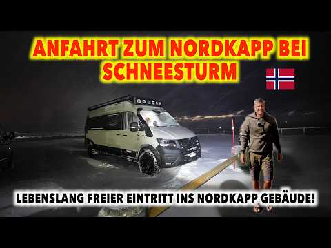 #1300 IM SCHNEESTURM ZUM NORDKAPP | ÜBERNACHTUNG MÖGLICH? GÜNSTIGER ZUGANG NORDKAPPHALLE, Norwegen