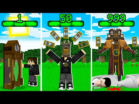 Я СТАНОВЛЮСЬ КЛОКМЕНОМ С КАЖДЫМ УРОВНЕМ В МАЙНКРАФТ! ЕНОТИК CLOCK MAN SKIBIDI TOILET MINECRAFT