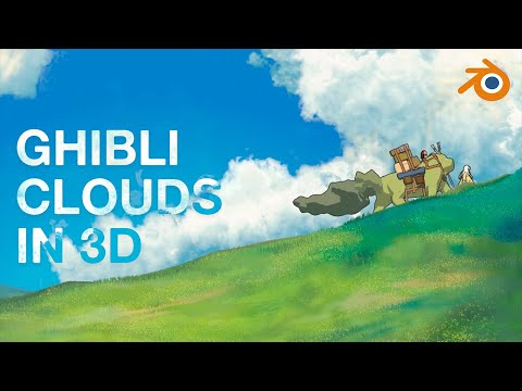 How to create procedural Ghibli Clouds in 3D - Blender 4.0 Tutorial