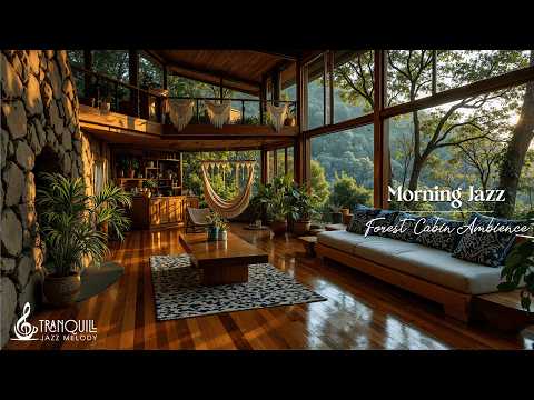 Sunlit Forest Cabin Morning Jazz Ambience | Smooth Jazz For Calm Relaxation And Peaceful Start