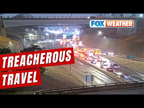 Slick Roads Lead To Crashes As Ice Storm Puts Millions From Midwest To Northeast On Alert